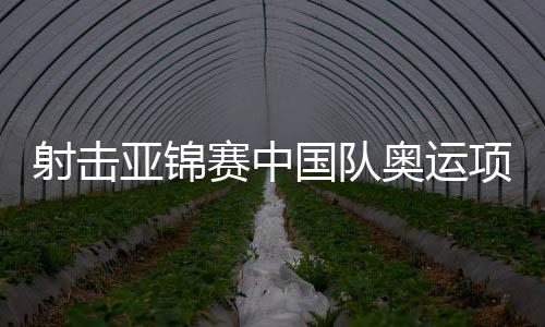 射击亚锦赛中国队奥运项目收获8金7银1铜